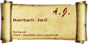 Auerbach Jenő névjegykártya
