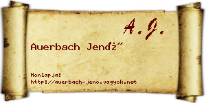 Auerbach Jenő névjegykártya