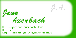 jeno auerbach business card
