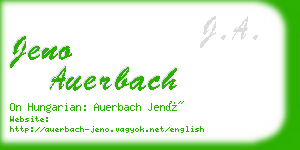 jeno auerbach business card